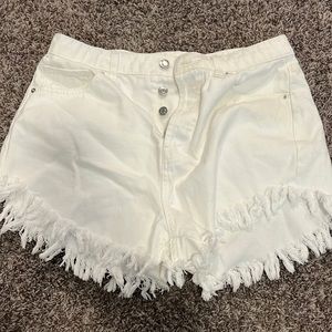 White denim shorts